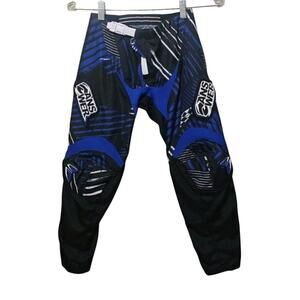 Answer Racing Youth Y24 22x19 Motorcycle FMX Padded Knee Riding Pants Blue ATV